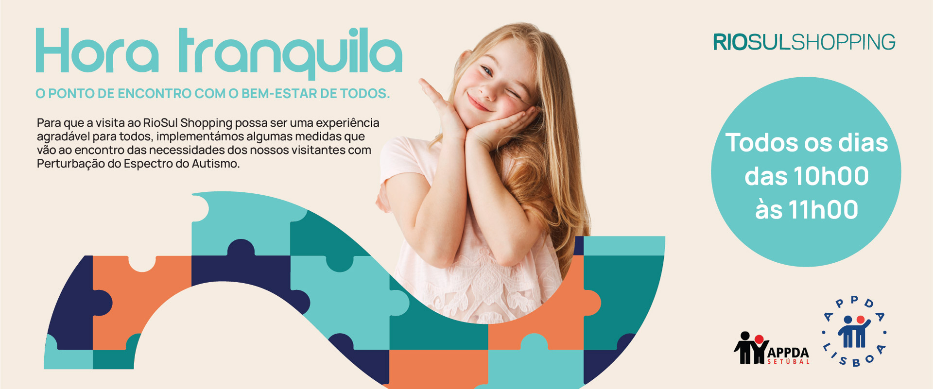 Hora Tranquila no RioSul Shopping: Reduzimos os estímulos para um ambiente mais confortável.