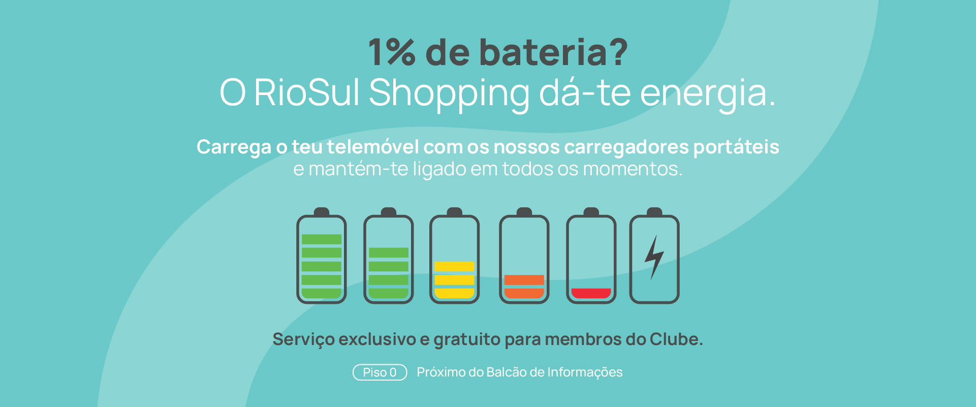 1% de bateria? O RioSul Shopping dá-te energia 🔋⚡️